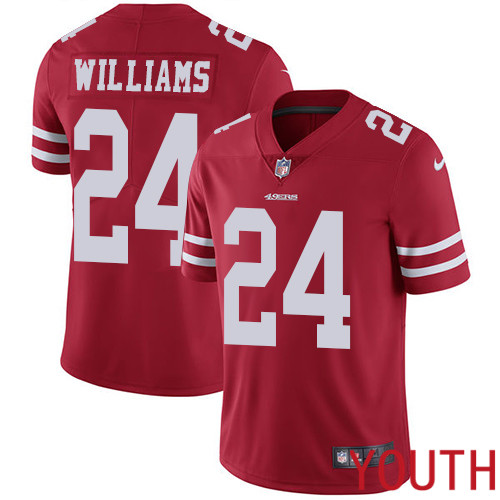 San Francisco 49ers Limited Red Youth K Waun Williams Home NFL Jersey #24 Vapor Untouchable->youth nfl jersey->Youth Jersey